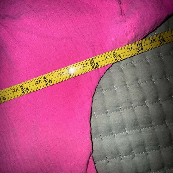 Day & Moon Bright Pink Button-Up crop gauzy bubble Shirt 100% cotton NWT Size M - Picture 7 of 14